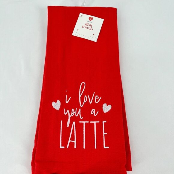 Valentines Day Gnome Dish Towels Set Of 8 100% Cotton Red & White - Picture 5 of 9